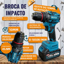 [GENAI] Kit de ferramentas 4 em 1 Furadeira, Chave de fenda/Chave de impacto/Amolador/Martelo 2 baterias de 68 V Caixa