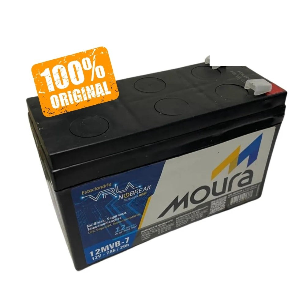 Bateria Estacionária VRLA 7Ah 12V Moura Nobreak - imagem 2