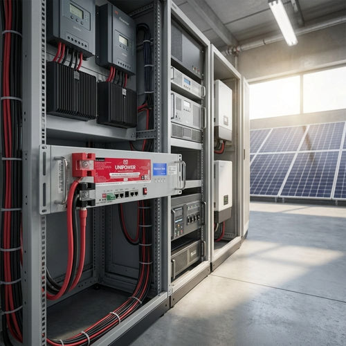 Bateria Solar de Lítio 100Ah 48V 4,8kW com Display Unipower UPLFP48-100 3U EN - imagem 2