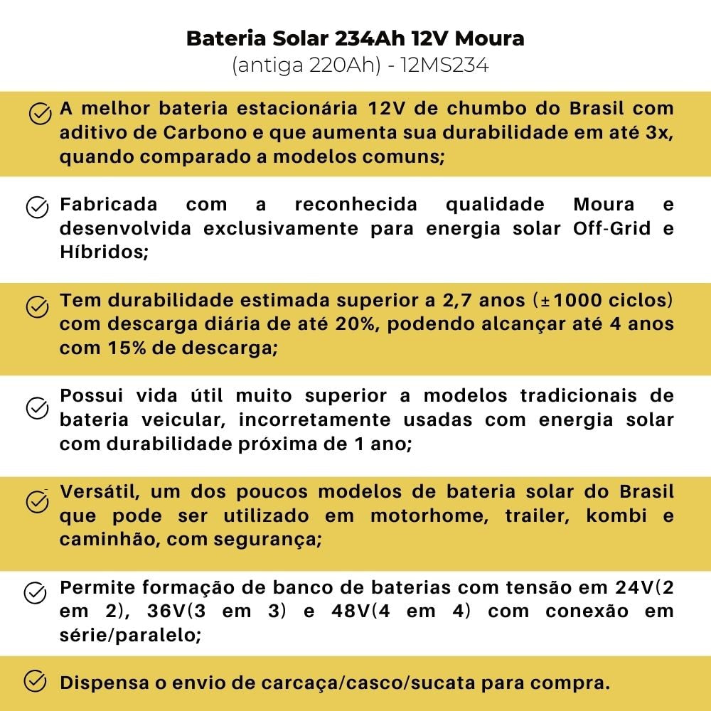 Bateria Solar Moura 234Ah - MS234Ah (antiga 220Ah) - imagem 3