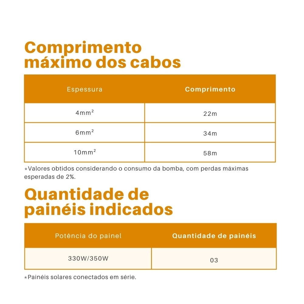 Bomba Solar Submersa 750W 98MCA 3200L/h Lepono - CPIP108 - imagem 6