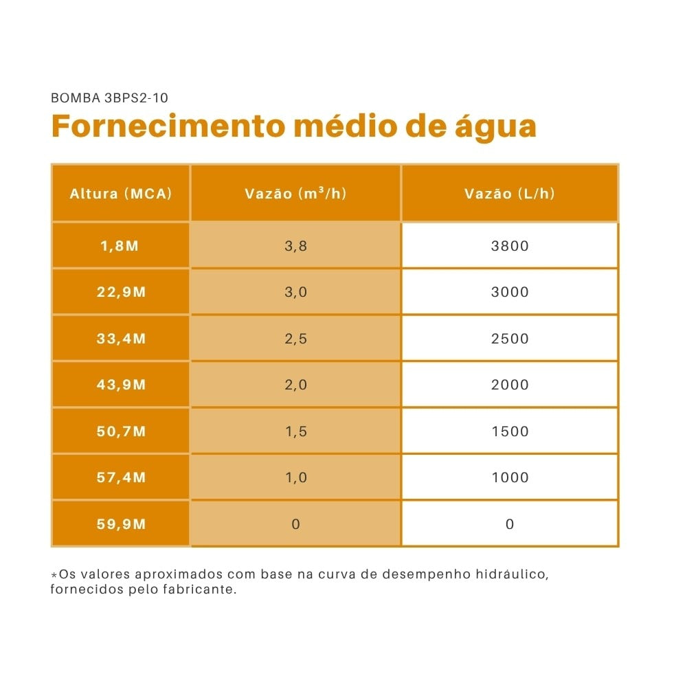 Bomba Submersa 0,5CV Monofásica 3 Fios 127V 59MCA - Ebara BMQ 3BPS2-10 - imagem 4