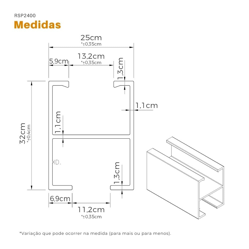 Kit 2 Perfis de Alumínio H 2400mm Para Telhado Pratic Lite - Romagnole - imagem 2