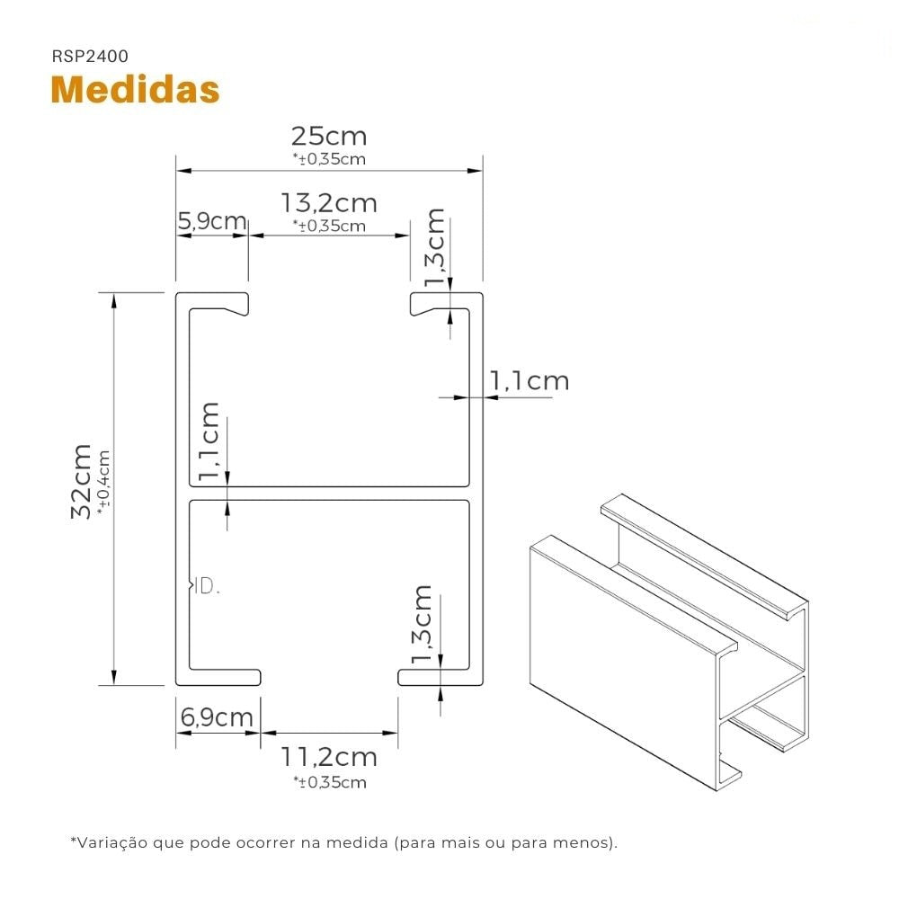 Kit 4 Perfis de Alumínio H 2400mm Para Telhado Pratic Lite - Romagnole - imagem 3