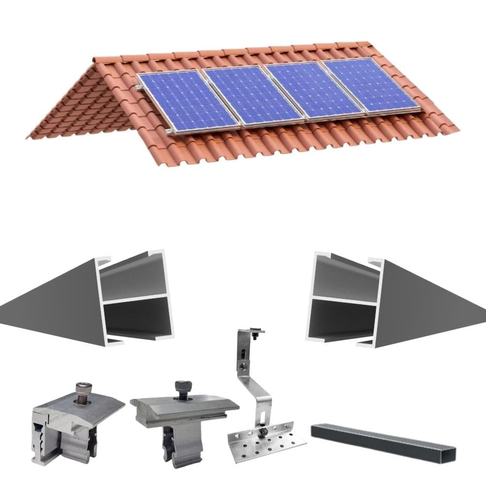 Kit Fixação Painel Solar até 550W Telhado Cerâmico Romagnole