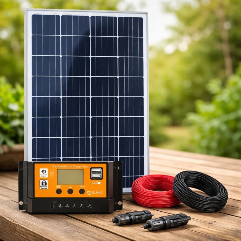 Kit Painel Solar Monocristalino 150W/160W Controlador 30A Sun21